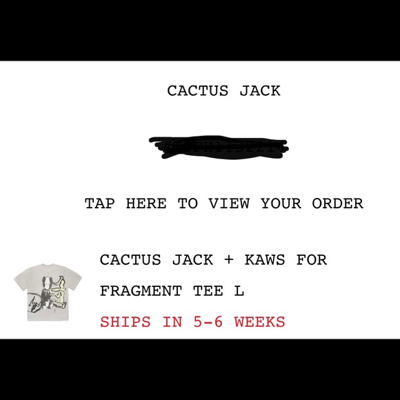 Fragment X Kaws for Cactus Jack. Size L. - Picture 2 of 6